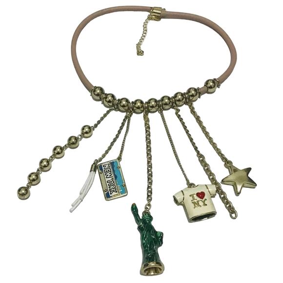 Gold and Mauve Color New York Necklace - Picture 1 of 5